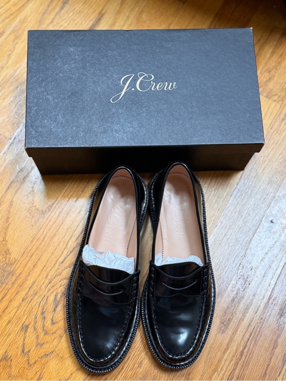 J. Crew Rowan Penny Loafers, Black, 9